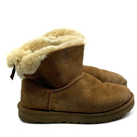 Ugg Mini Bailey Bow Boots Brown - Picture 1 of 10